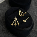 Two Way Star Zircon Copper Drop Earrings Light Luxury Style