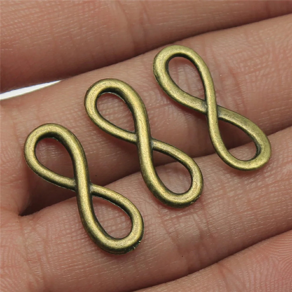 8x23mm 0.7g Multicolor Zinc Alloy Infinity Symbol Connector Charm for DIY Bracelet Jewelry Making