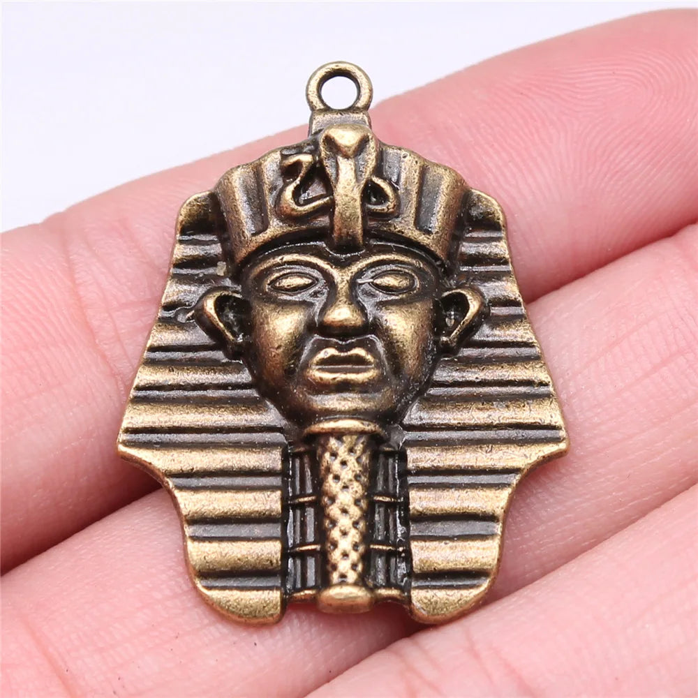 36x28mm 6g Multicolor Zinc Alloy Egyptian Pharaoh Pharaoh Head Charm Pendant for DIY Jewelry Making