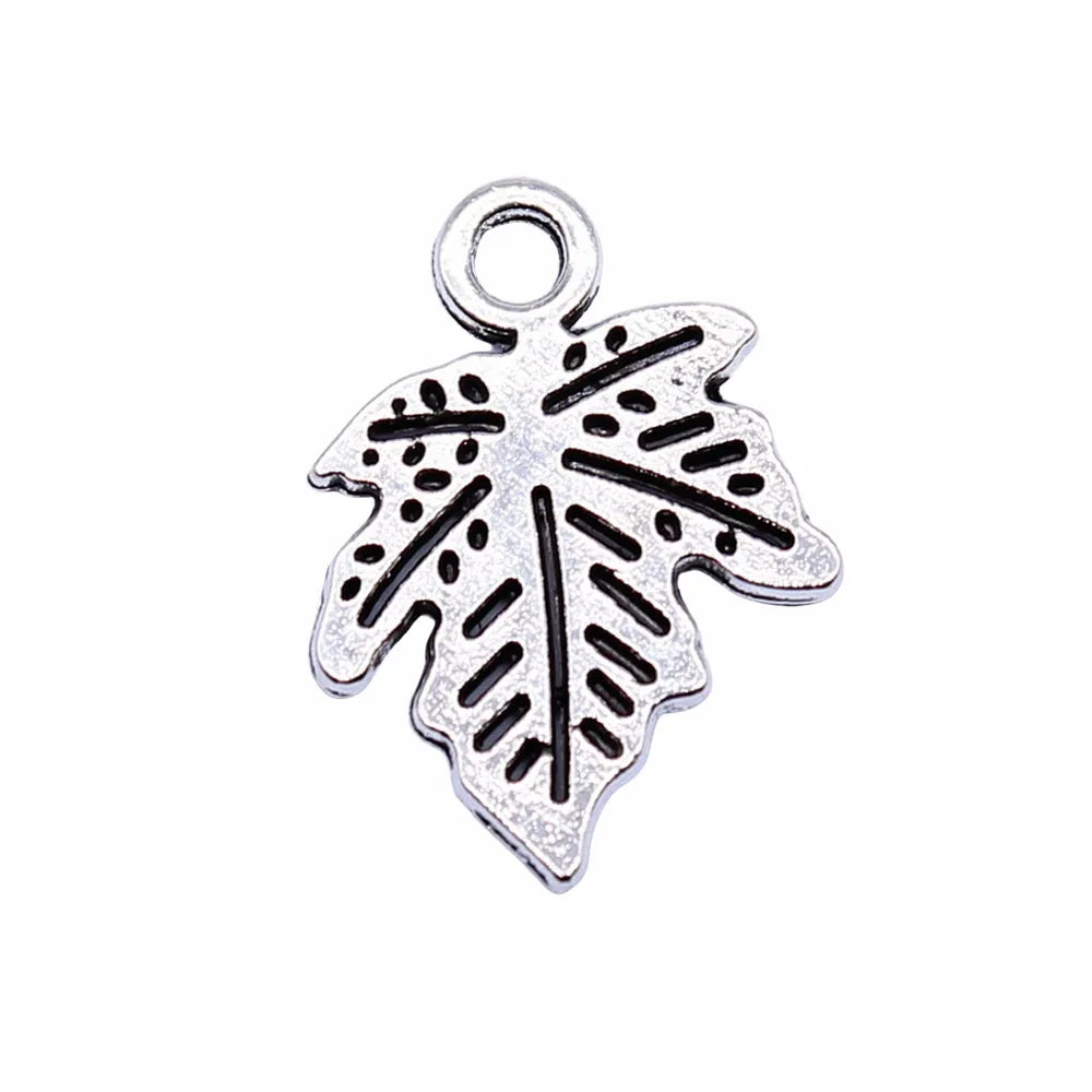 12x11mm 0.5g Antique Silver Zinc Alloy Leaf Charm Pendant for DIY Bracelet Necklace Jewelry Making