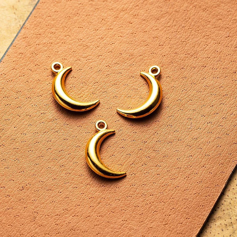 19x11MM Zinc Alloy Moon Double Sided Charm Pendant for DIY Necklace Bracelet Jewelry Making