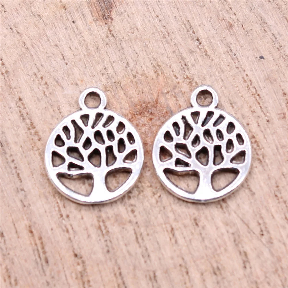 13x11mm 0.5g Antique Gold Zinc Alloy Tree Charm Pendant for DIY Necklace Bracelet Jewelry Making