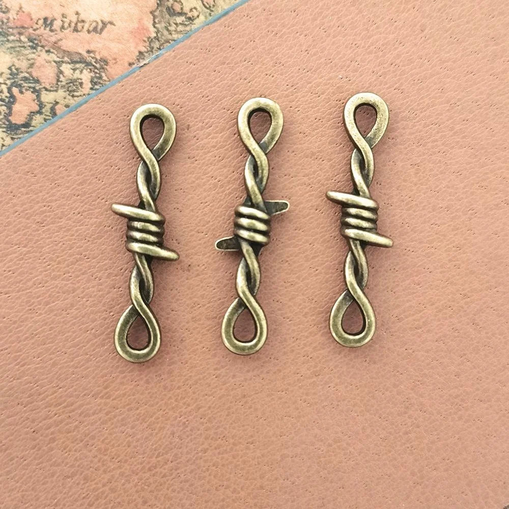 34x10MM Antique Silver Zinc Alloy Charm Pendant for DIY Necklace Bracelet Jewelry Making