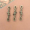 34x10MM Antique Silver Zinc Alloy Charm Pendant for DIY Necklace Bracelet Jewelry Making