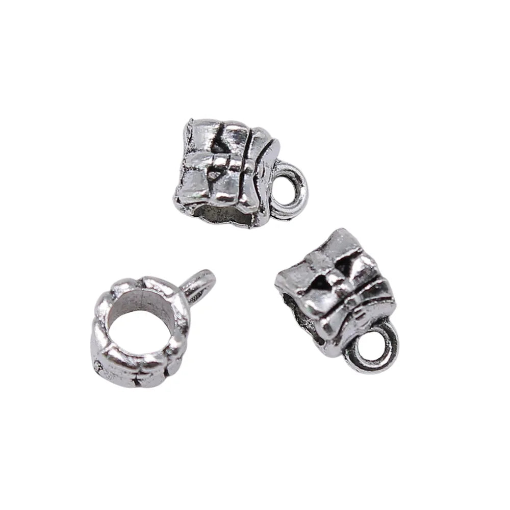 10x7mm 0.8g Antique Silver Zinc Alloy Decorative Pendant Bail Connector for DIY Jewelry Making