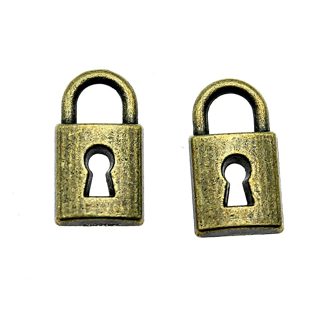 14x8mm 1.1g Multicolor Zinc Alloy Small Lock Charm Pendant for DIY Bracelet Necklace Jewelry Making