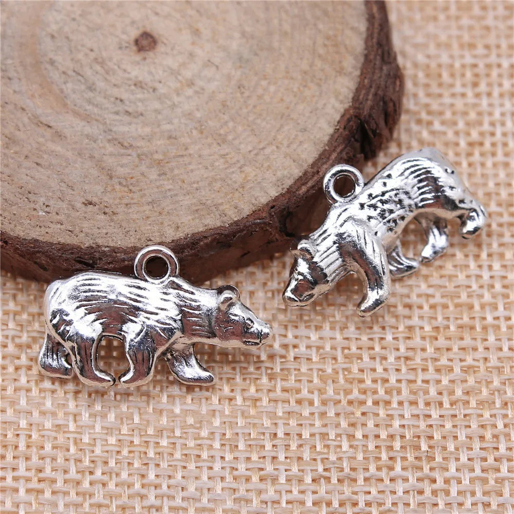 24x15mm 3.5g Multicolor Zinc Alloy Bear Dog Charm Pendant for DIY Necklace Bracelet Jewelry Making Findings