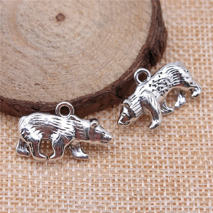 24x15mm 3.5g Multicolor Zinc Alloy Bear Dog Charm Pendant for DIY Necklace Bracelet Jewelry Making Findings