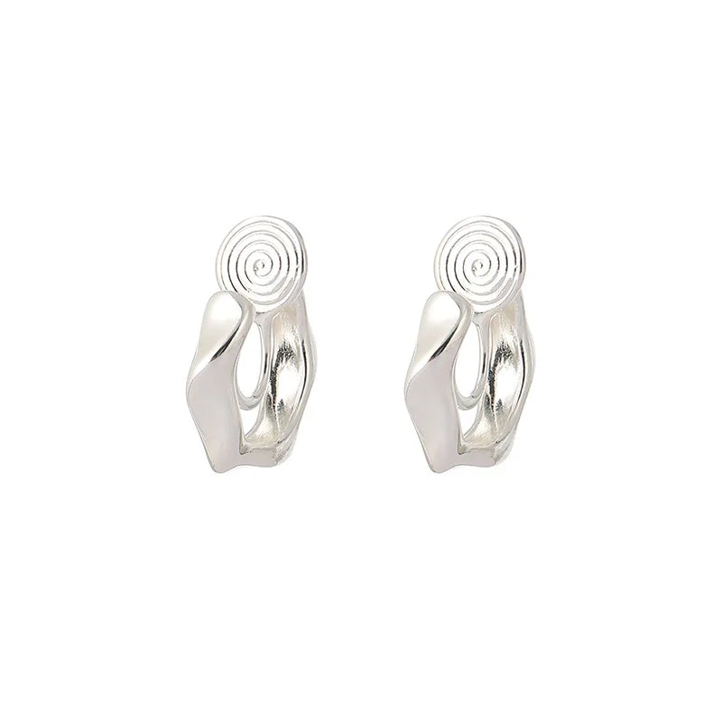 Elegant Minimalist Alloy Twisted Hoop Huggie Stud & Clip On No Piercing Ear Cuff For Women Earrings