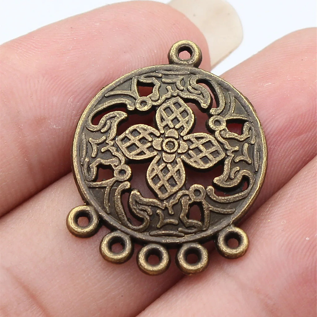 29x23mm 2.3g Multicolor Zinc Alloy Geometric Earring Connector Charms for DIY Earring Jewelry Making