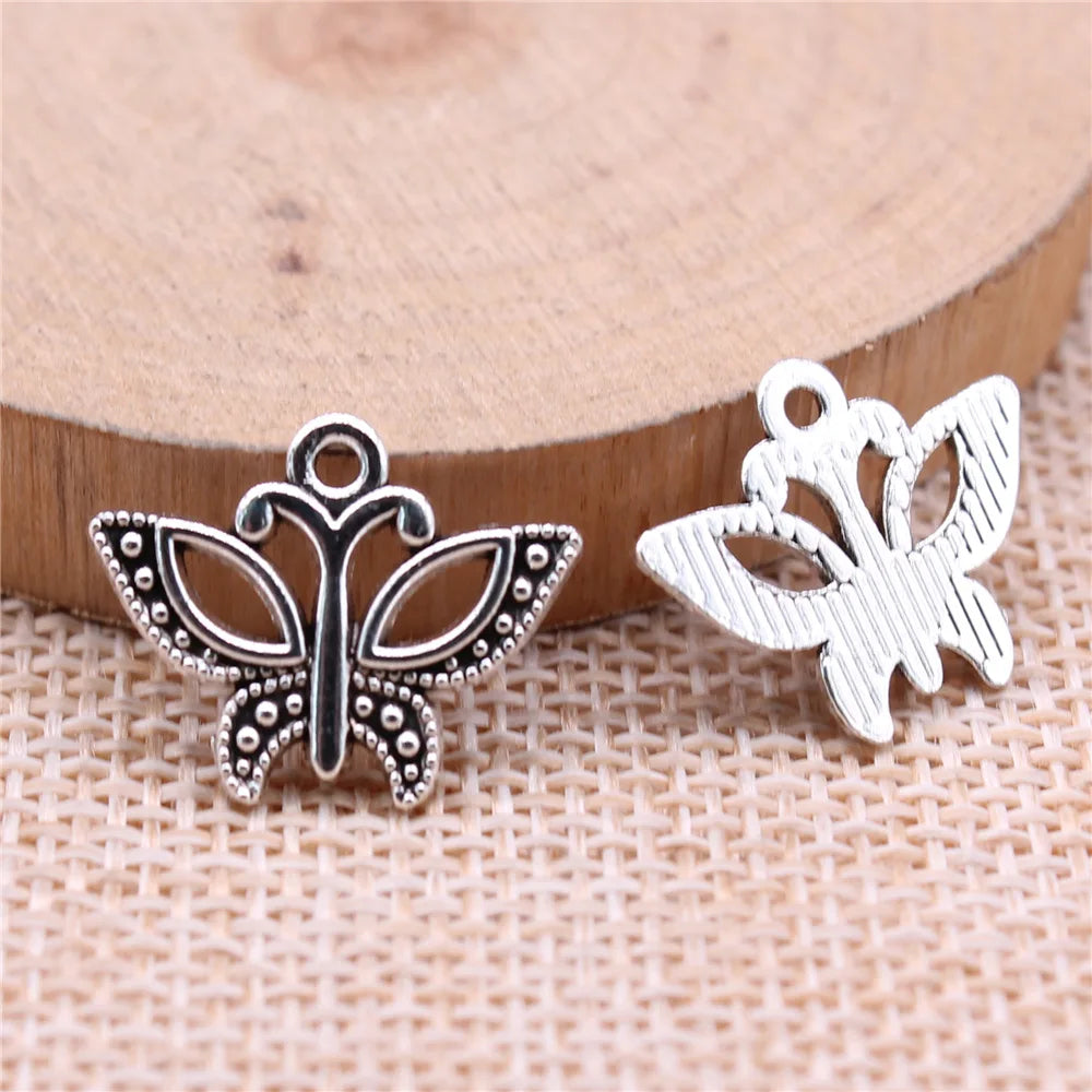 19x15mm 1g Multicolor Zinc Alloy Butterfly Charm Pendant for DIY Necklace Bracelet Jewelry Making