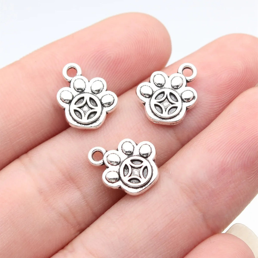 13x11mm 1.05g Antique Silver Zinc Alloy Coin Claw Charm Pendant for Necklace Bracelet DIY Jewelry