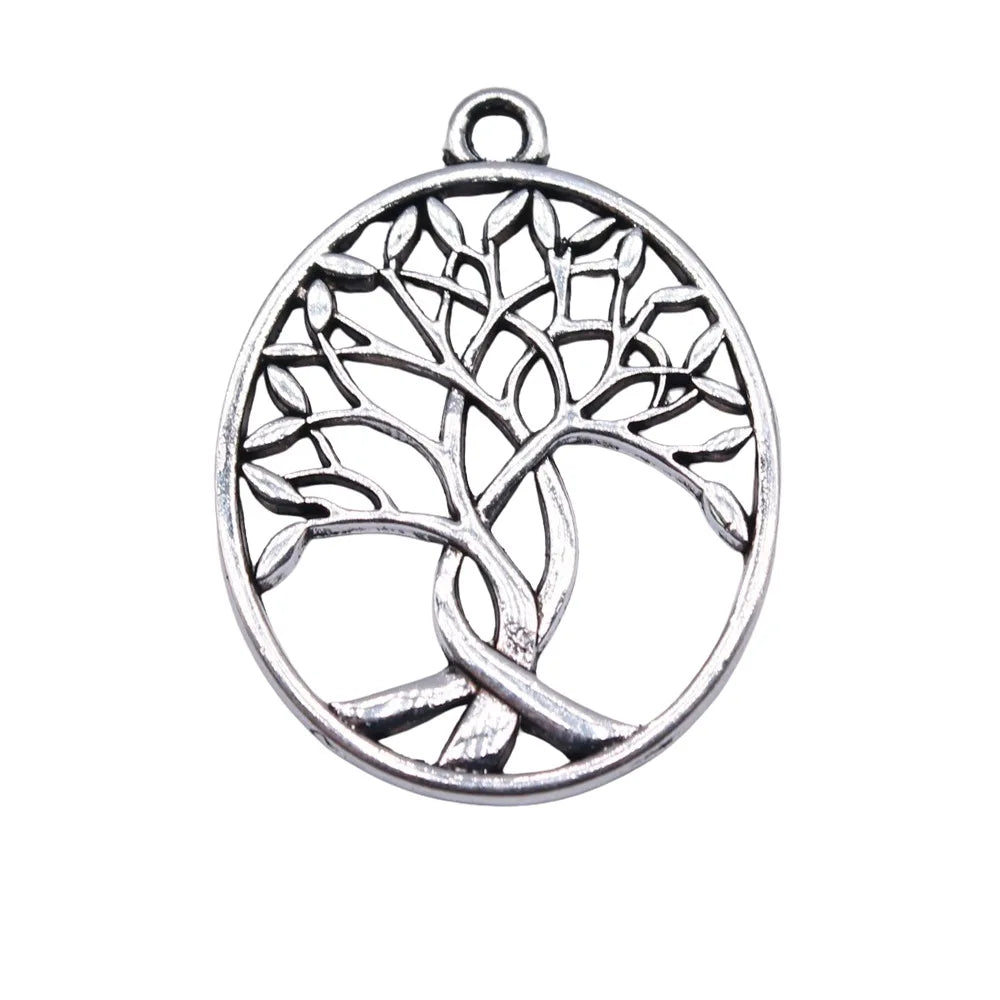 31x24mm 2.5g Multicolor Zinc Alloy Tree of Life Charm Pendant for DIY Necklace Bracelet Making