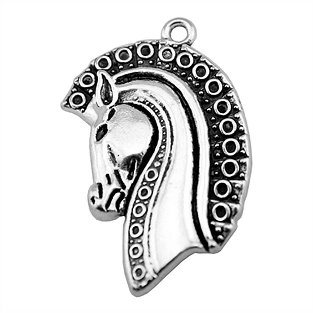 36x26mm 7g Antique Silver Zinc Alloy Horse Charm Pendant for DIY Necklace Bracelet Jewelry Making