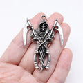55x39mm 10.9g Antique Silver Zinc Alloy Skull Grim Reaper Scythe Charm Pendant for DIY Gothic Jewelry