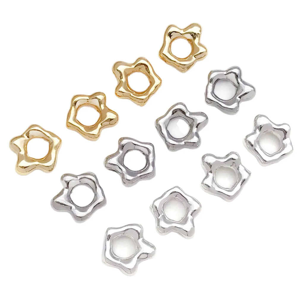 18K Gold Plated Copper 3D Plumeria Egg Flower Bead Caps for DIY Bracelets Necklaces