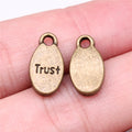 15x8mm 1.4g Multicolor Zinc Alloy Trust Word Letter Charm Pendant for DIY Bracelet Necklace Jewelry Making