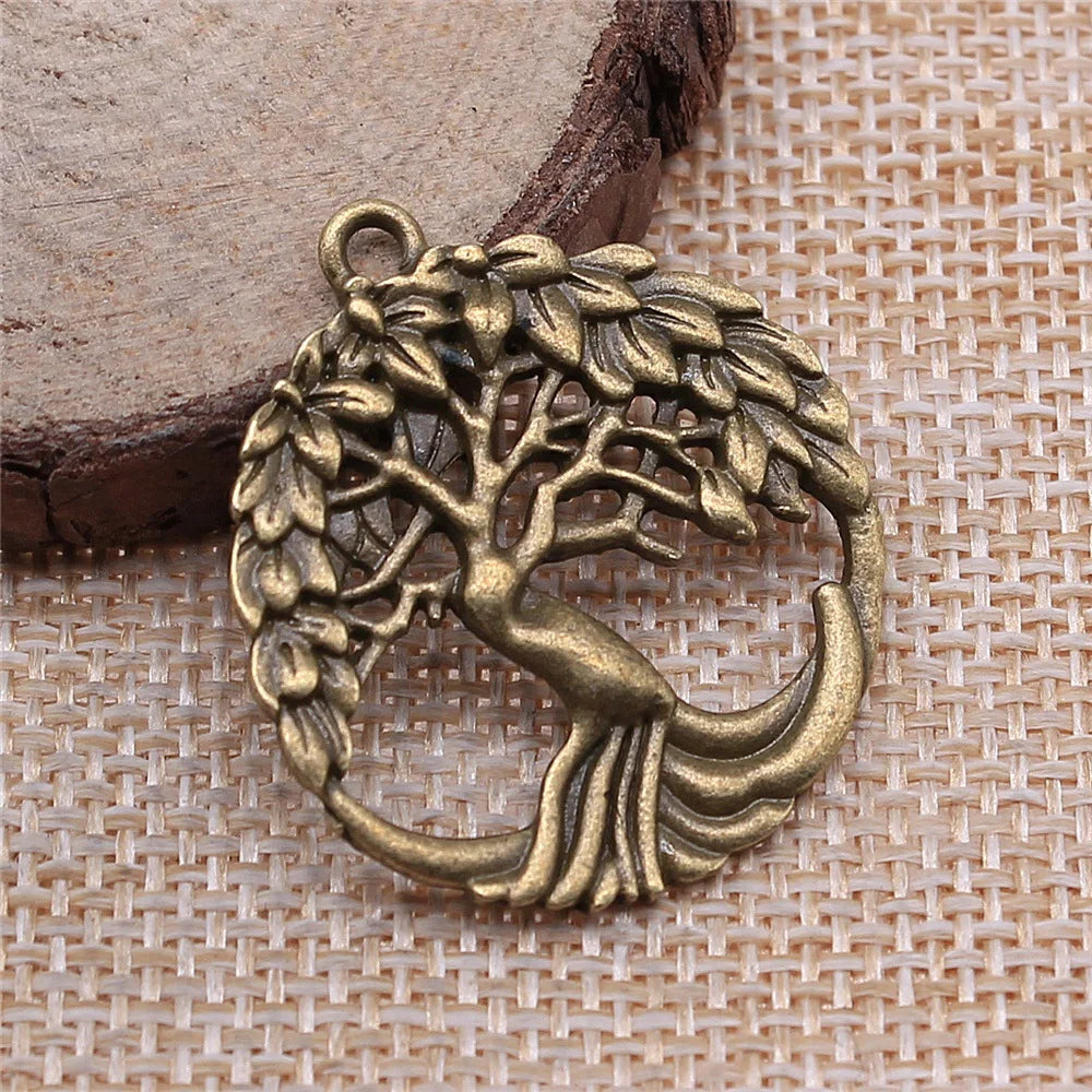 30x33mm 5.4g Multicolor Zinc Alloy Tree Charm Pendant for Necklace Bracelet Jewelry Making