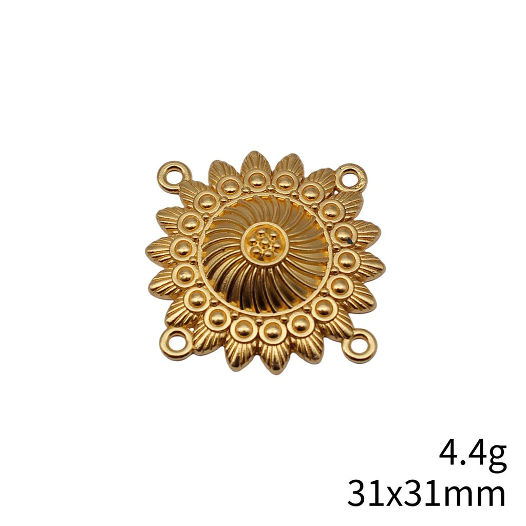 31x31mm 4.4g Multicolor Zinc Alloy 4 Hole Connector Charm for Body Chain Waist Chain Headpiece DIY