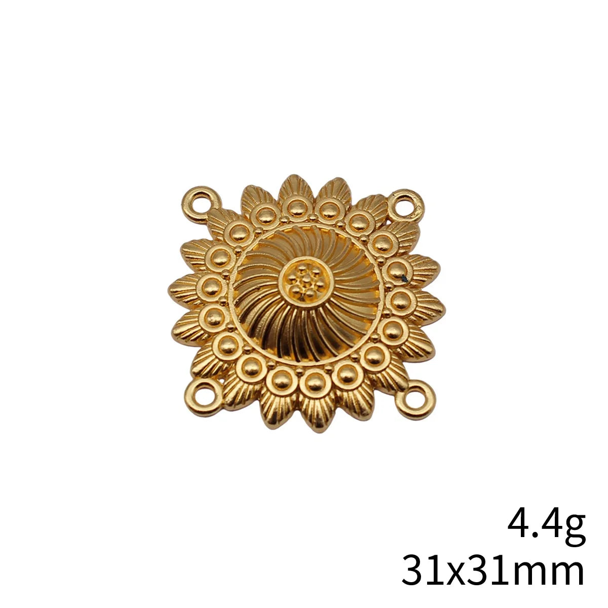 31x31mm 4.4g Multicolor Zinc Alloy 4 Hole Connector Charm for Body Chain Waist Chain Headpiece DIY