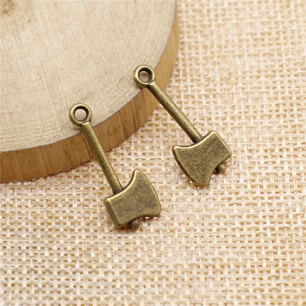 24x9mm 1.2g Multicolor Zinc Alloy Axe Charm Pendant for DIY Necklace Bracelet Jewelry Making