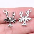 19x14mm 1.43g Multicolor Zinc Alloy Shrimp Charm Pendant for DIY Necklace Bracelet Making