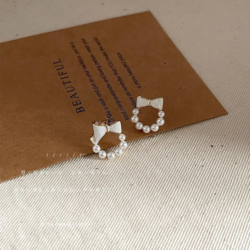 Cute Korean Style Rabbit Drop Earrings 14K Plated Copper Sweet Animal Jewelry For Women