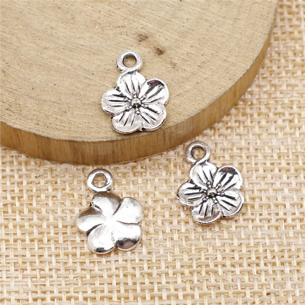 11x15mm 0.5g Multicolor Zinc Alloy Flower charm pendant for DIY necklace bracelet making