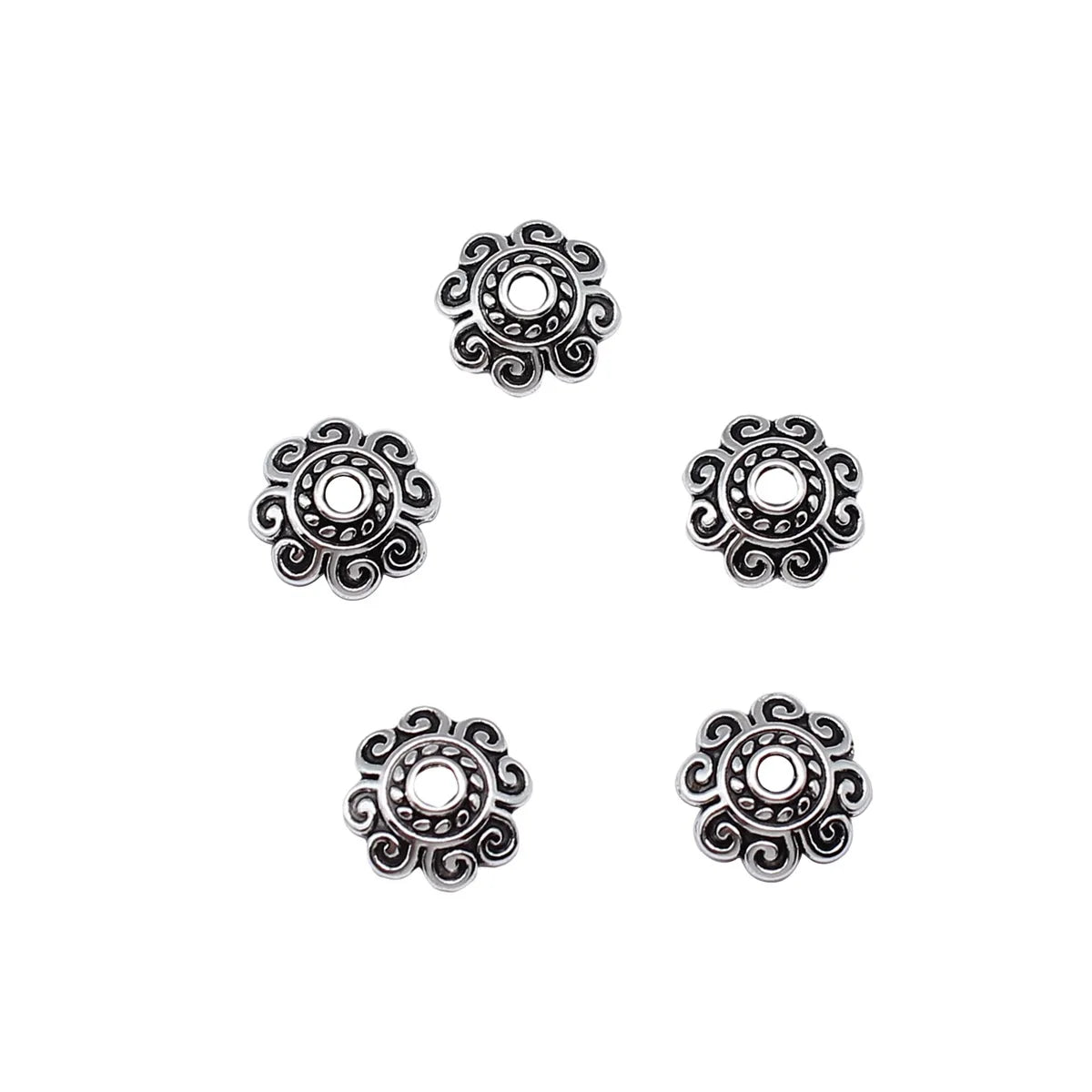 10x10mm 0.35g Multicolor Zinc Alloy Flower Bead Cap Jewelry Findings for DIY Necklace Bracelet Making