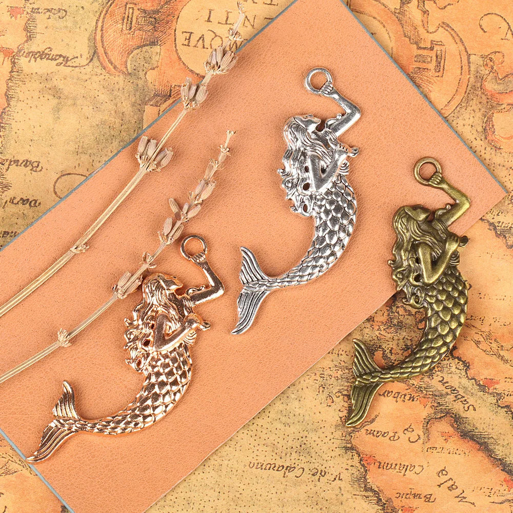 76x25MM Zinc Alloy Mermaid Charm Pendant for DIY Necklace Bracelet Jewelry Making