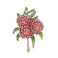 Elegant Red Daisy Flower Bouquet Enamel Brooch With Green Leaves, Women's Lapel Pin Corsage Suit Accessory