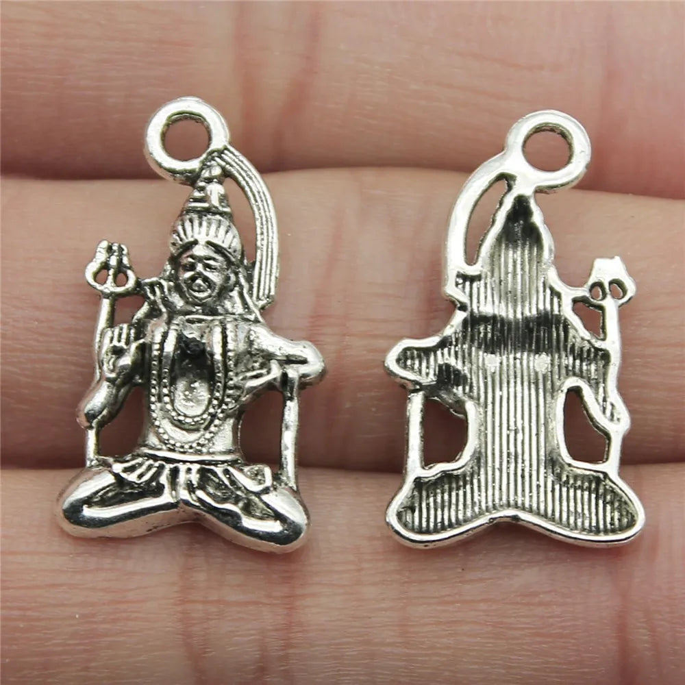 15x26mm 1.7g Antique Silver Zinc Alloy Indian Deity Charm Pendant for DIY Jewelry Making