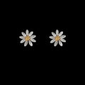 Sweet Daisy Faux Pearl Stud Earrings For Women, Elegant Floral Summer Commuter Jewelry