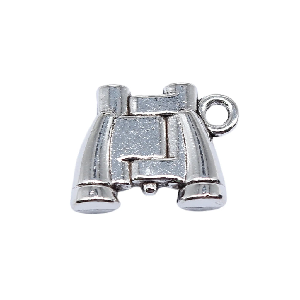 16x13mm 2.8g Antique Silver Zinc Alloy Binoculars Charm Pendant for DIY Necklace Bracelet Making