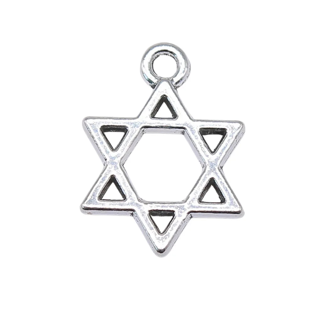 17x13mm 0.7g Multicolor Zinc Alloy Star of David Charm Pendant for DIY Bracelet Necklace Making