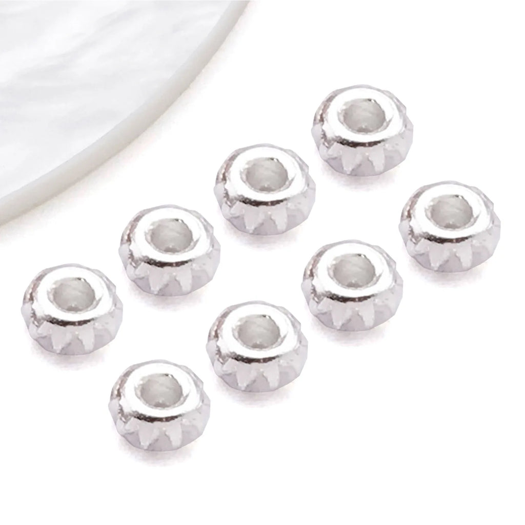 18K Gold Plated Copper Alloy Round Spacer Beads for DIY Bracelet Necklace Bead Making