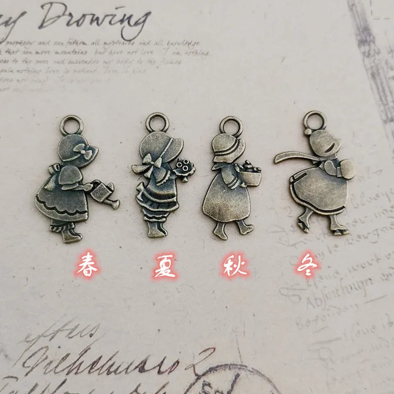 30MM Zinc Alloy Girl Charm Pendant for DIY Necklace Bracelet Jewelry Making