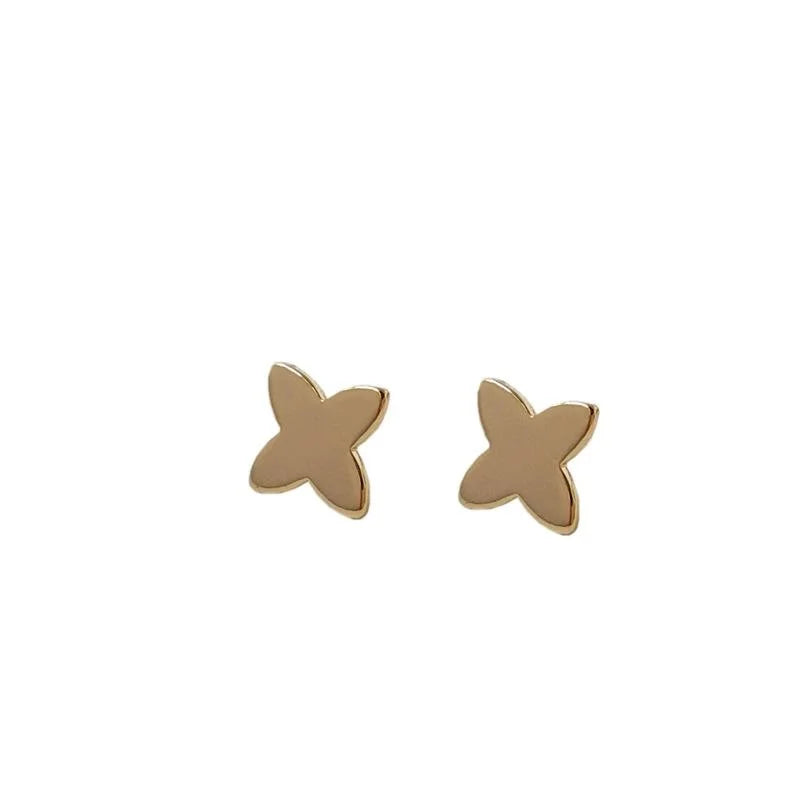 14K Gold Plated Copper Mini Stud Earrings, Versatile Crown Fox Snowflake Flower Designs