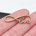 39x15mm 1.9g Antique Silver Zinc Alloy LOVE Infinity Letter Connector Charm for Bracelet Necklace Making