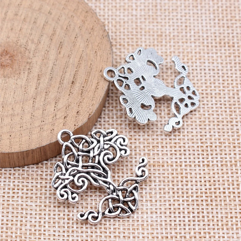 32x27mm 3.6g Antique Silver Zinc Alloy Skull Celtic Knot Tree of Life Charm Pendant for DIY Jewelry