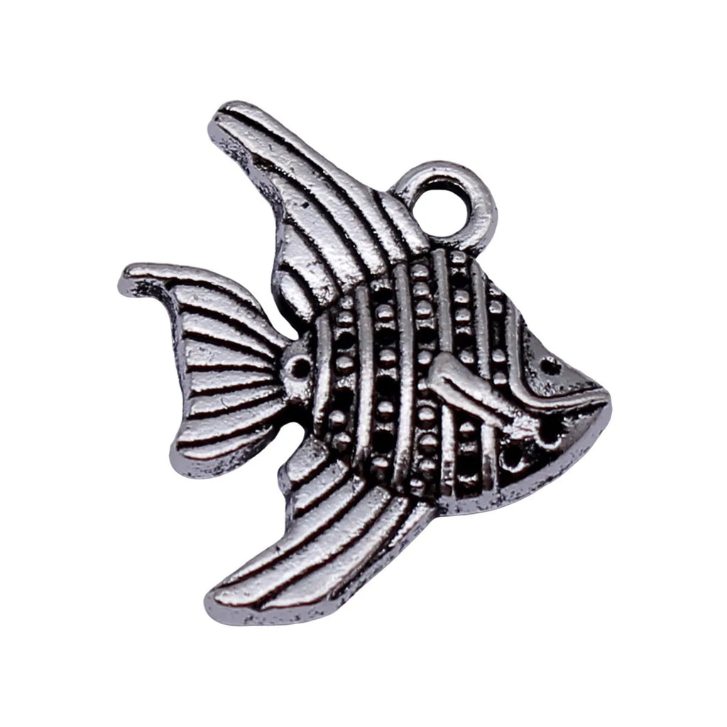 21x17mm 1.5g Antique Silver Zinc Alloy Tropical Fish Charm Pendant for DIY Necklace Jewelry Making