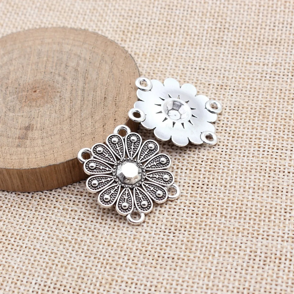 28x26mm 2.9g Multicolor Zinc Alloy Four-Hole Connector Charm for Body Chain Waist Chain Making