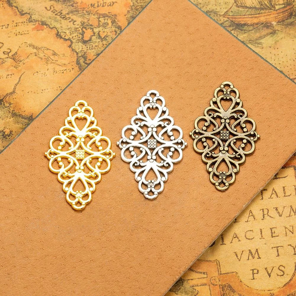 42x25MM Zinc Alloy Hollow Charm Pendant for DIY Necklace Bracelet Jewelry Making