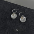 Freshwater Pearl Seashell Drop Earrings Copper Vacation Style Elegant Jewelry