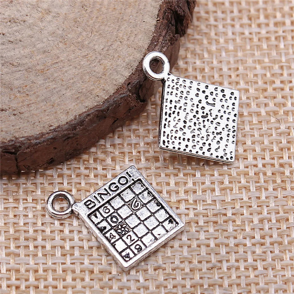 15x17mm 0.9g Multicolor Zinc Alloy BINGO Minesweeper Game Charm Pendant for DIY Jewelry Making