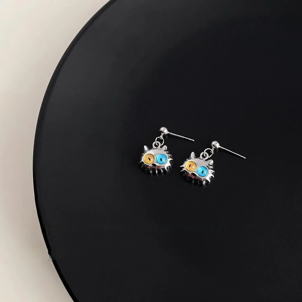 Cute Copper Cat Stud Earrings Sweet Cool Minimalist Animal Design Trendy Commuter Jewelry
