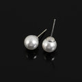 Elegant Round White Pearl Alloy Stud & Clip On No Piercing Silicone Clip Women's Fashion Earrings