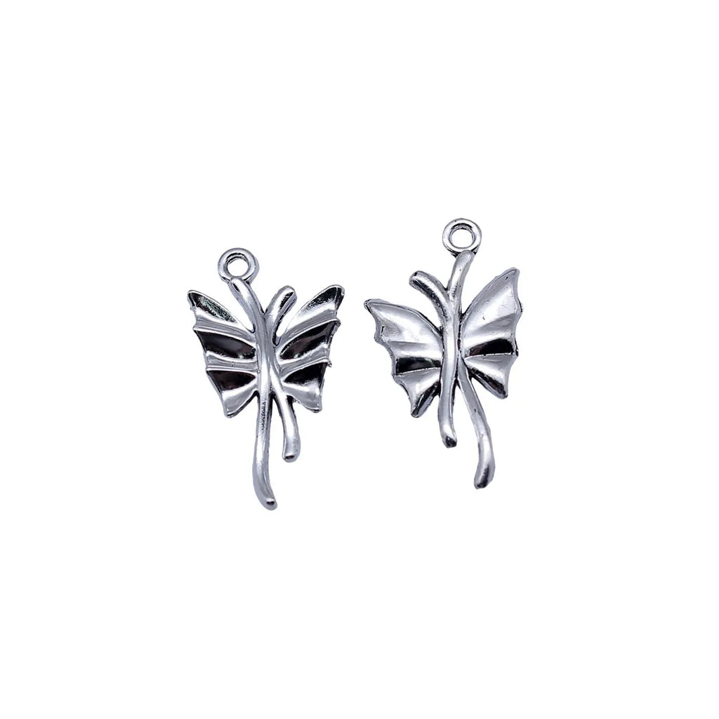 27x15mm 1.2g Antique Silver Zinc Alloy Butterfly Charm Pendant for DIY Necklace Bracelet Making