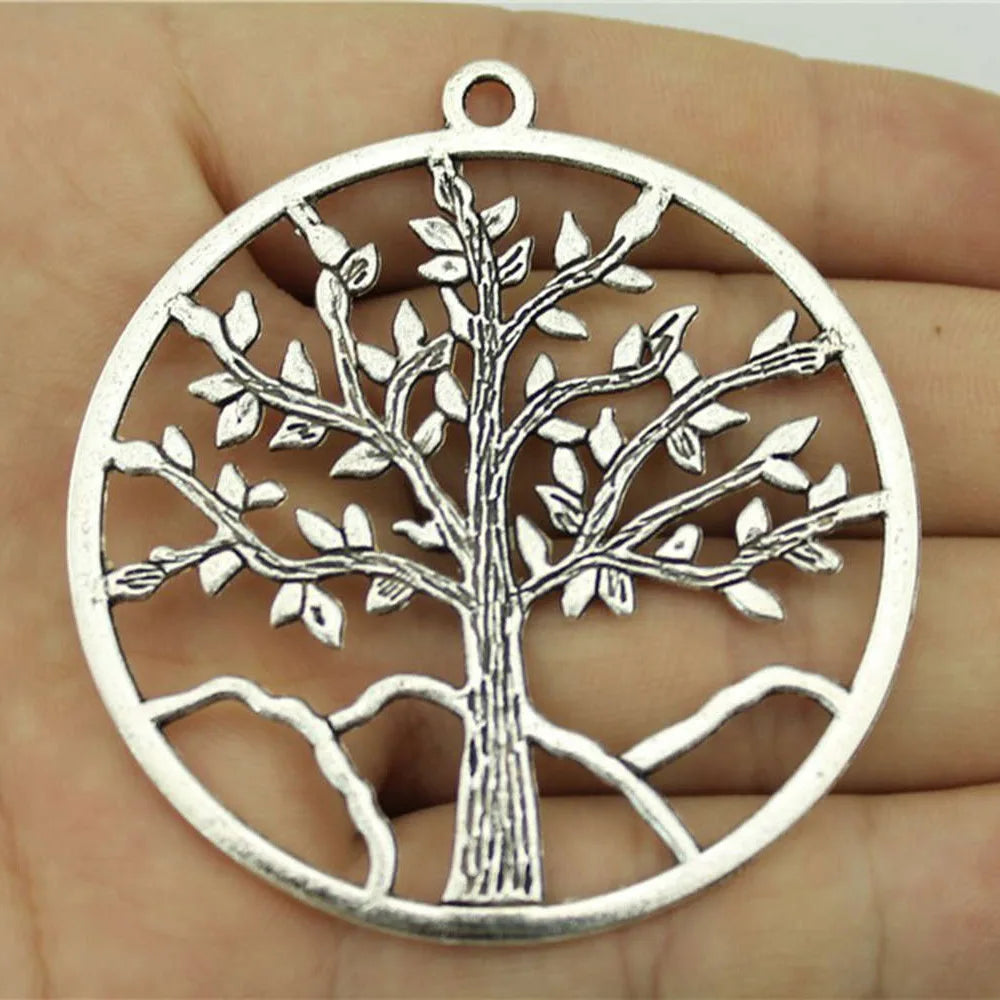 63x57mm 11.5g Multicolor Zinc Alloy Tree of Life Charm Pendant for DIY Necklace Jewelry Making