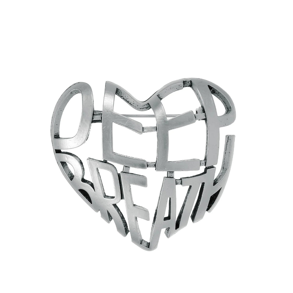 Elegant Alloy 3D Hollow Heart Letter Brooch, Korean Style Large Love Lapel Pin Corsage Suit Accessory Gift